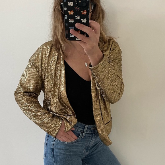 H&M Women’s Gold Cropped Jacket - Picture 2 of 8